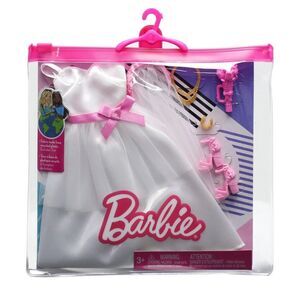 Barbie Wedding Dress w/ Accessories Bridal Pack NEW Necklace Heels Flowers - 459